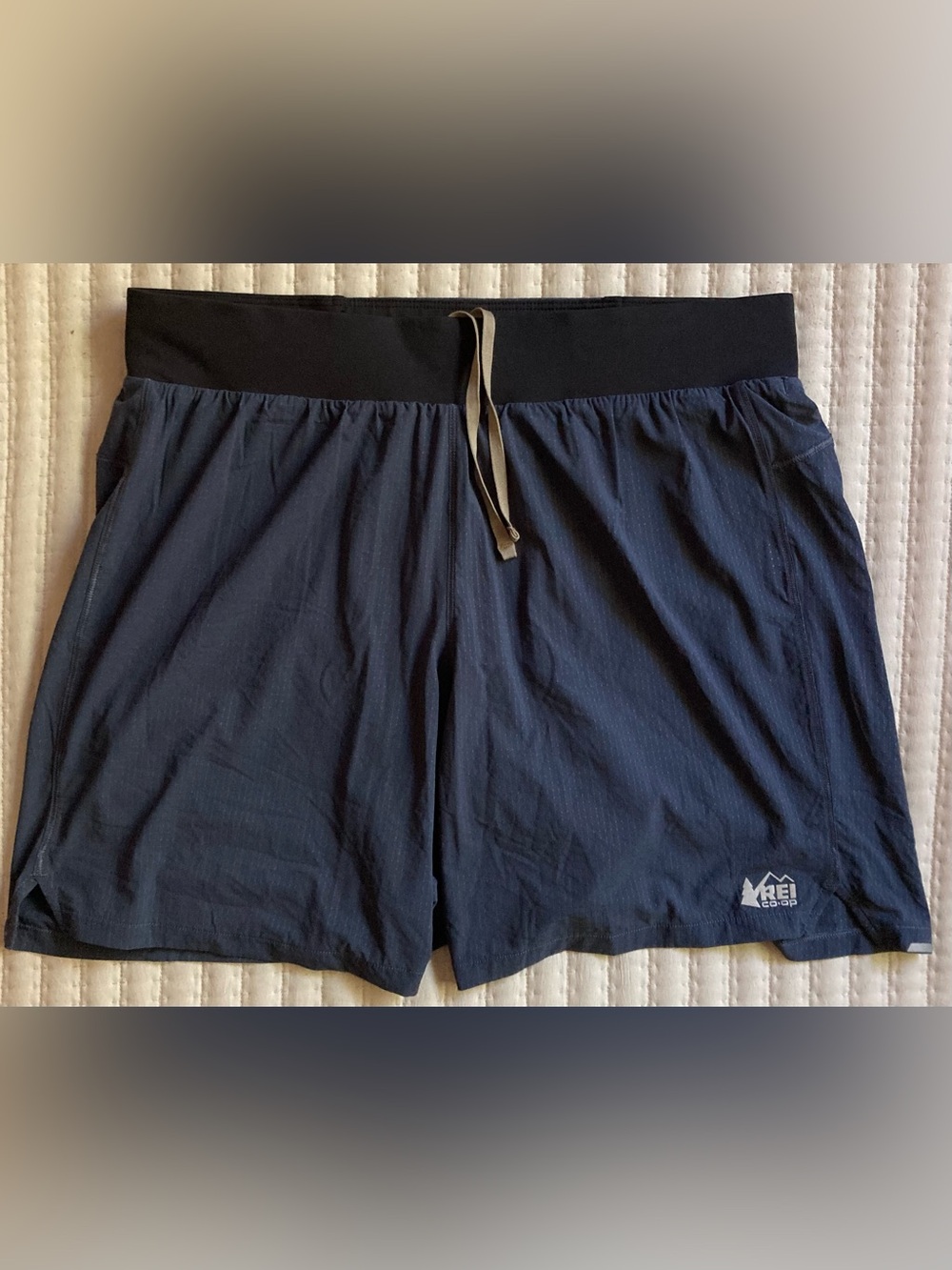 REI Co-Op Trail Running Shorts Mens Medium Gray 7" Lined Drawstring Nylon